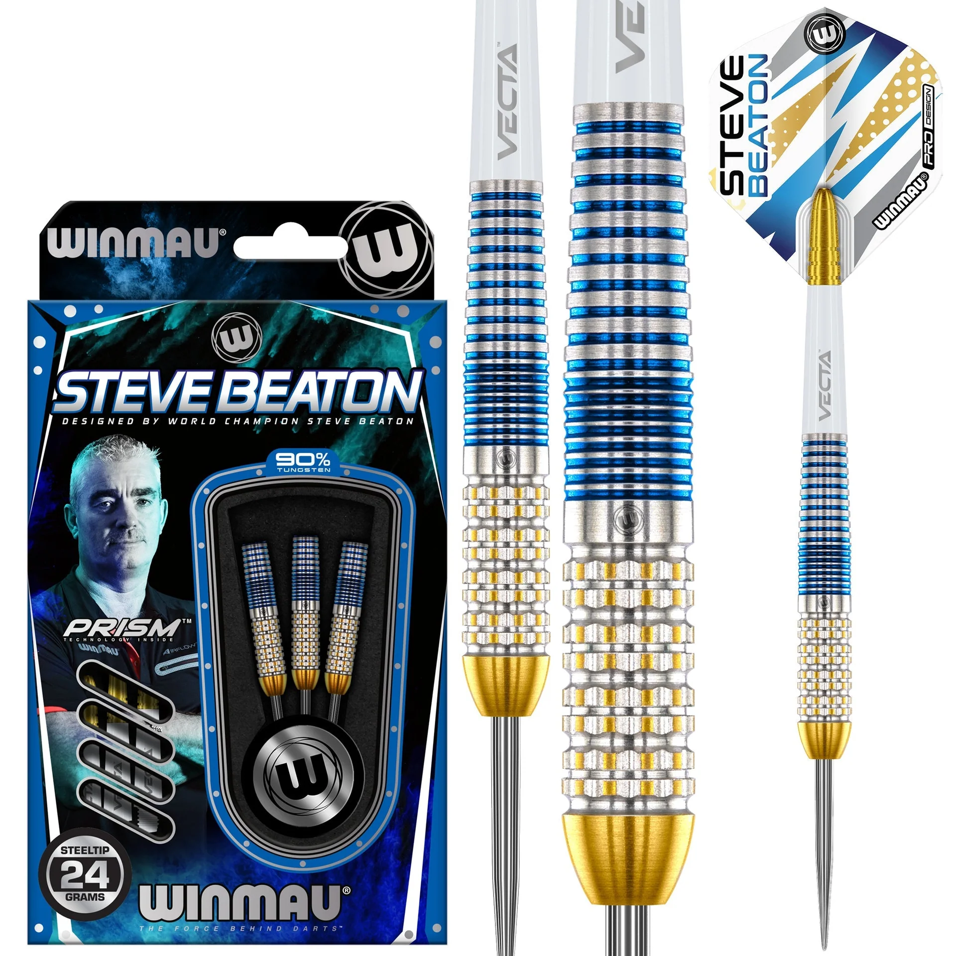 Winmau Steve Beaton Legacy Edition 90% Tungsten Steel Tip Darts 1 Winmau Steve Beaton Legacy Edition 90% Tungsten Steel Tip Darts