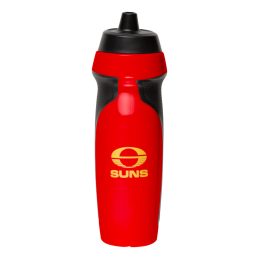 Gold Coast Suns AFL 2025 Sports Drink Water Bottle with Rubber Grip