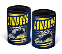North Queensland QLD Cowboys NRL Retro Mascot Beer Can Bottle Cooler Stubby Holder Cosy