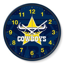 North Queensland QLD Cowboys NRL 30cm Team Logo Wall Clock