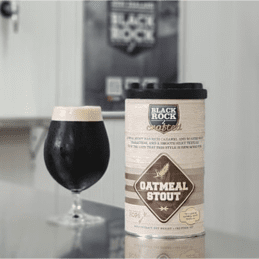 Black Rock Crafted Oatmeal Stout 1.7kg Home Brew Beer Extract Tin - Silky Dark Stout Kit