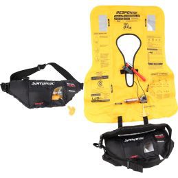Atomic Rock Fishing Boating Inflatable Waist Belt Black Life Jacket