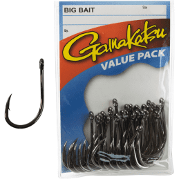 Gamakatsu Big Bait Fishing Hooks 25 Pack Sizes 1/0 to 10/0