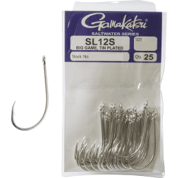 Gamakatsu SL12S Big Game Fishing Hooks 25 Pack Sizes 2 to 10/0