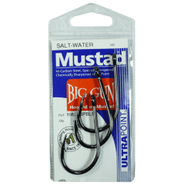 Mustad Big Gun Pre Pack Chemically Sharpened Fishing Hook Sizes 4 to 12/0