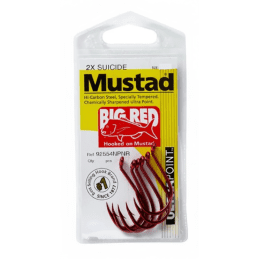 Mustad Big Red Pre Pack Chemically Sharpened Fishing Hook Sizes 6 to 8/0