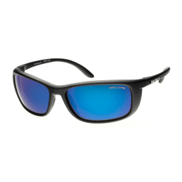 MAKO BLADE 9569 Matte Black Frame Brown Glass HDIR Lens Blue Mirror Sunglasses