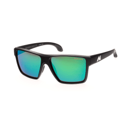 MAKO CAST 9611 Matte Black Frame Rose HD Glass Lens Green Mirror Sunglasses