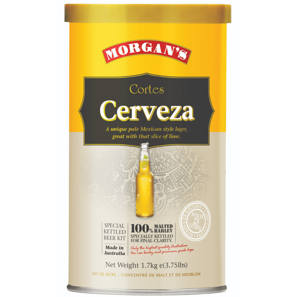 Morgan's Premium Cortes Cerveza 1.7kg Home Brew Beer Extract Tin - Mexican Style Lager Kit 1 Morgan's Premium Cortes Cerveza 1.7kg Home Brew Beer Extract Tin - Mexican Style Lager Kit