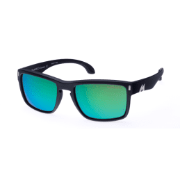 MAKO GT 9583 Matte Black Frame Rose HD Glass Lens Green Mirror Sunglasses