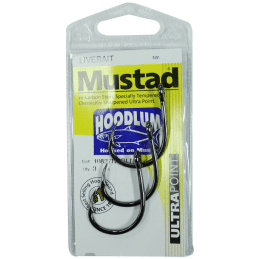 Mustad Hoodlum Pre Pack Chemically Sharpened Fishing Hook Sizes 1/0 to 11/0
