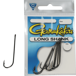 Gamakatsu Long Shank Black Fishing Hooks Size 10 to 2