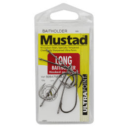 Mustad Long Baitholder Pre Pack Chemically Sharpened Fishing Hook Sizes 8 to 4/0