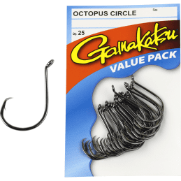 Gamakatsu Octopus Circle Fishing Hooks 25 Pack Sizes 6 to 8/0