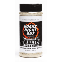 Boars Night Out White Lightning BBQ Rub 14.5oz - Premium All-Purpose Garlic Seasoning for Beef, Pork, Chicken, Seafood & Vegetables