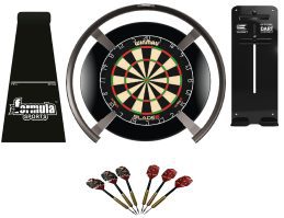 Target Darts OMNI Full Set Up Includes Winmau Blade 6 Dart Board, Black Surround, Target Connect Tablet Holder, Formula Sport Dart Mat + Darts