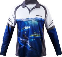 Shimano Ocea Baitball Die Sublimated Fishing Shirt UPF30+ Sizes S to 3X Large