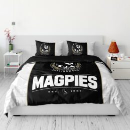 Collingwood Magpies AFL Team Logo King Quilt Cover Set