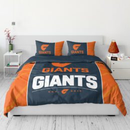 Greater Western Sydney GWS Giants AFL Team Logo King Quilt Cover Set