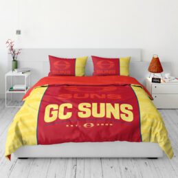 Gold Coast Suns AFL Team Logo Queen Quilt Cover Set