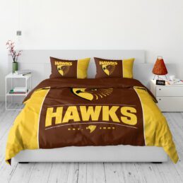 Hawthorn Hawks AFL Team Logo King Quilt Cover Set