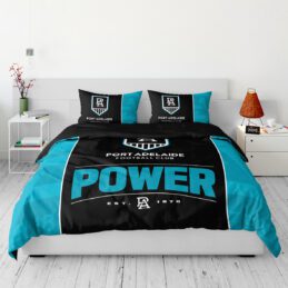 Port Adelaide Power AFL Team Logo Double Quilt Cover Set