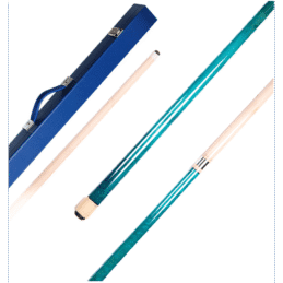 Dyed Maple Pool Snooker Billiard Cue Stick Aqua Blue 12.5mm Tip + Blue Cue Case