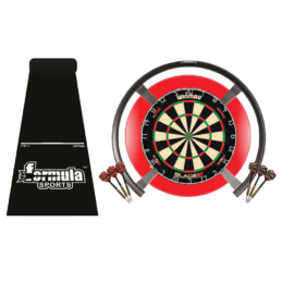 Target Darts OMNI, Winmau Blade 6 Dual Core Dart Board, Red Surround, Dart Mat + Darts