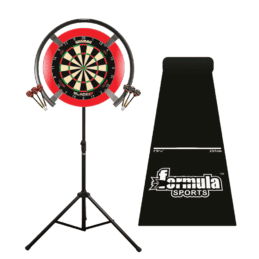 Target OMNI, Winmau Blade 6 Dual Core Dart Board, Red Surround, Mat, Stand + Darts