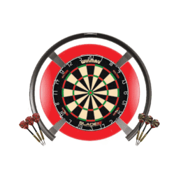 Target Darts OMNI, Winmau Blade 6 Dual Core Dart Board, Red Surround, + Darts