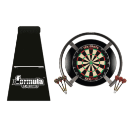 Target Darts OMNI TEX PRO Dart Board, Black Surround, Dart Mat + Darts