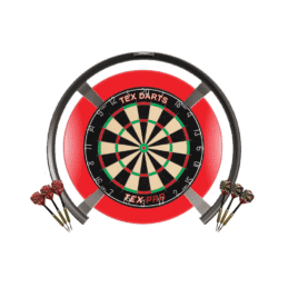 Target Darts OMNI TEX PRO Dart Board, Red Surround, + Darts