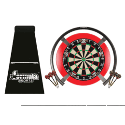 Target Darts OMNI Tex Titan Dart Board, Red Surround, Dart Mat + Darts