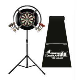 Target Darts OMNI Tex Titan Dart Board, Black Surround, Dart Mat, Stand + Darts
