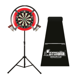 Target Darts OMNI Tex Titan Dart Board, Red Surround, Dart Mat, Stand + Darts