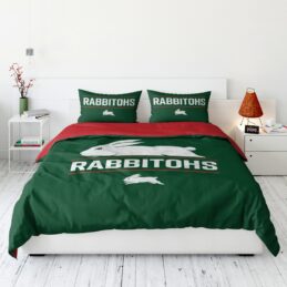 South Sydney Rabbitohs NRL Team Logo King Quilt Cover Set