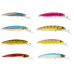 Atomic Hardz Fishing Lure Power Minnow 100mm Deep Wide Wobble and Roll
