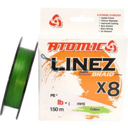 Atomic Linez Braid Fishing Line 8X Green 150m Ultra Japanese Fibres