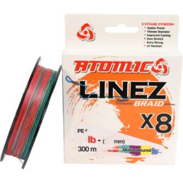 Atomic Linez Braid Fishing Line 8X Multi Colour 300m Ultra Japanese Fibres