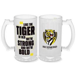 Richmond Tigers AFL Aussie Rules 500ml Frosted Drink Glass Stein