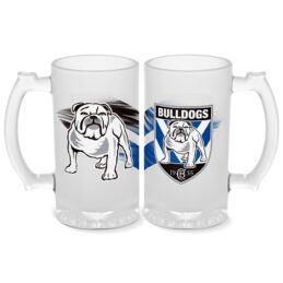Canterbury Bulldogs NRL Rugby League 500ml Frosted Drink Glass Stein