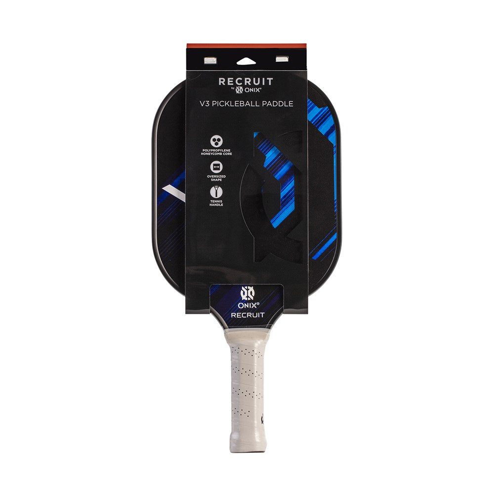 ONIX PickleBall Paddle Recruit V3 Black/Blue Polypropylene core 1 ONIX PickleBall Paddle Recruit V3 Black/Blue Polypropylene core