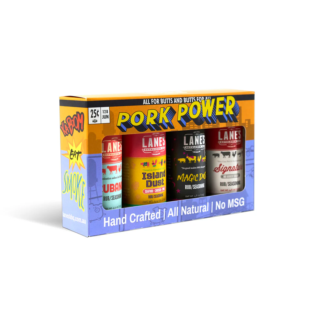 Lanes Pork Power - 4 Rub Gift Set BBQ Seasonings Pack - Image 3