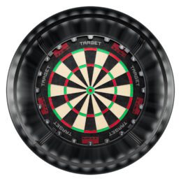 Target Darts TOR Dart Board + Black Surround + Corona Light + Darts Set