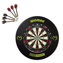 Target Darts TOR Dart Board + Winmau MVG Surround + Darts Set