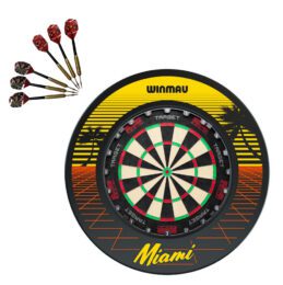 Target Darts TOR Dart Board + Winmau Miami Sunset Surround + Darts