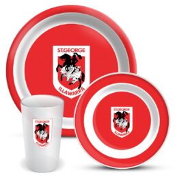 St George Illawarra Dragons NRL Rugby Melamine Plate Bowl Cup Set