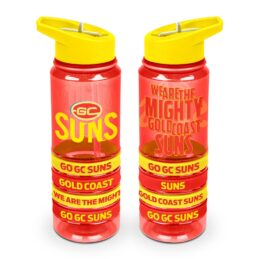 Gold Coast Suns AFL Tritan Drink Water Bottle with Wrist Bands
