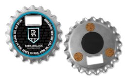 Adelaide Port Power AFL 3 in 1 Steel Bottle Opener Gadget Fridge Magnet