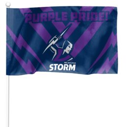 Melbourne Storm Licensed NRL KIDS Pole Game Day Flag Banner